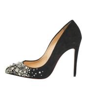 Pre-owned Suede heels Christian Louboutin Pre-owned , Black , Dames