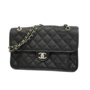 Pre-owned Leather chanel-bags Chanel Vintage , Black , Dames