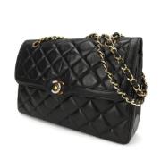 Pre-owned Leather chanel-bags Chanel Vintage , Black , Dames