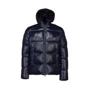 Glanzende Edgard Bomber met Cape Rits Save The Duck , Blue , Heren