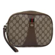 Pre-owned Canvas clutches Gucci Vintage , Beige , Dames