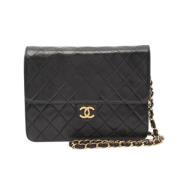 Pre-owned Leather chanel-bags Chanel Vintage , Black , Dames