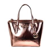 Roségouden Metallic Leren Tote Tas Michael Kors , Pink , Dames