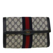 Pre-owned Canvas clutches Gucci Vintage , Gray , Dames