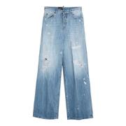 Palazzo Stijl Denim Jeans Dsquared2 , Blue , Dames