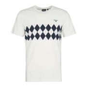 Argyle Panel Tee Whisper White Barbour , White , Heren