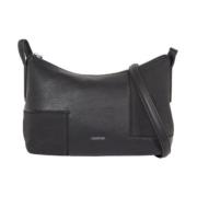 Block Crossbody Tas in Nubuck Calvin Klein , Black , Dames