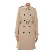 Slim Fit Katoenen Trenchcoat Vrouwen Tommy Hilfiger , Beige , Dames