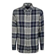 Overhemd check off white/navy Ralph Lauren , Blue , Heren