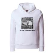 Witte hoodie voor kinderen voor buitenavonturen The North Face , White...