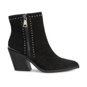 Enkellaarzen met hak en studs Alma EN Pena , Black , Dames