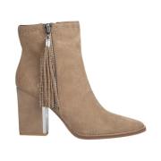 Enkellaarsjes met kwasthak Alma EN Pena , Beige , Dames