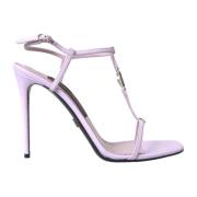 Paarse leren T-strap sandaal Dolce & Gabbana , Purple , Dames