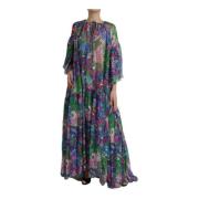 Bloemenprint Zijden Maxi Jurk Dolce & Gabbana , Multicolor , Dames