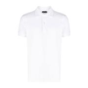 Witte Katoenen Poloshirt Tom Ford , White , Heren