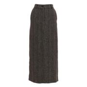 Zwarte Chevron Hoge Taille Rok Essentiel Antwerp , Gray , Dames