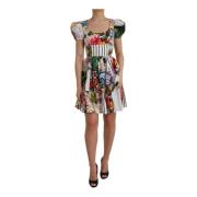 Bloemenprint A-lijn Mini Jurk Dolce & Gabbana , Multicolor , Dames