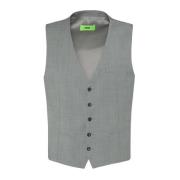 Wollen vest met glanzende achterkant knopen Cinque , Gray , Heren