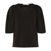 Zwarte Blouse met Ruchedetails InWear , Black , Dames