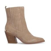 Enkellaars met hak en elastiek Alma EN Pena , Beige , Dames