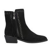 Platte laarzen met kwastje Alma EN Pena , Black , Dames