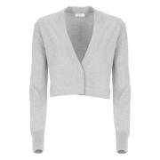 Grijze Wollen Vest V-Hals Trui Peserico , Gray , Dames