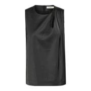 Zwarte Gedrapeerde Top Blouse InWear , Black , Dames