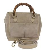 Pre-owned Suede gucci-bags Gucci Vintage , Beige , Dames