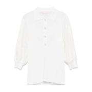 Witte Gebreide Polo Sweater Liu Jo , White , Dames