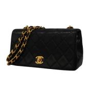 Pre-owned Leather chanel-bags Chanel Vintage , Black , Dames