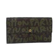 Pre-owned Canvas wallets Louis Vuitton Vintage , Green , Dames