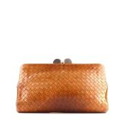 Pre-owned Leather clutches Bottega Veneta Vintage , Brown , Dames