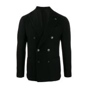 Dubbelrijige getailleerde blazer Lardini , Black , Heren