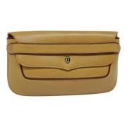 Pre-owned Leather clutches Cartier Vintage , Beige , Dames