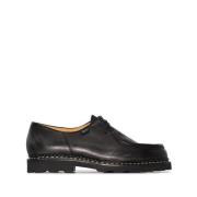 Klassieke Zwarte Leren Veterschoenen Paraboot , Black , Heren