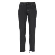 Zwarte Katoenen Jeans met Borduursel Don The Fuller , Black , Heren