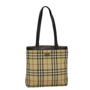 Pre-owned Canvas shoulder-bags Burberry Vintage , Beige , Dames