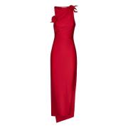 Rode Asymmetrische Bloemenjurk Aw24 Coperni , Red , Dames