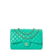 Pre-owned Leather chanel-bags Chanel Vintage , Green , Dames