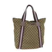 Pre-owned Canvas totes Gucci Vintage , Beige , Dames