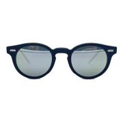 Mat Zwart Ronde Zonnebril Thom Browne , Black , Heren