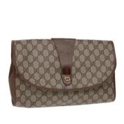 Pre-owned Canvas clutches Gucci Vintage , Beige , Dames