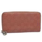 Pre-owned Canvas wallets Gucci Vintage , Pink , Dames