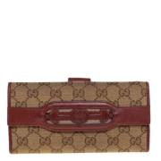 Pre-owned Canvas wallets Gucci Vintage , Beige , Dames