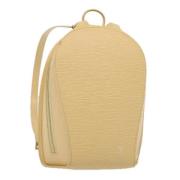 Pre-owned Leather backpacks Louis Vuitton Vintage , Beige , Dames