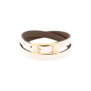 Pre-owned Leather bracelets Hermès Vintage , Beige , Dames