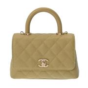 Pre-owned Leather chanel-bags Chanel Vintage , Beige , Dames