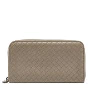 Pre-owned Leather wallets Bottega Veneta Vintage , Gray , Dames