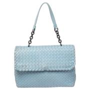 Pre-owned Leather shoulder-bags Bottega Veneta Vintage , Blue , Dames