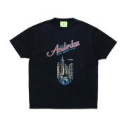 Zwarte Katoenen Letter Tee Lente/Zomer 2024 New Amsterdam Surf Associa...